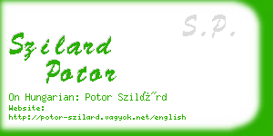 szilard potor business card